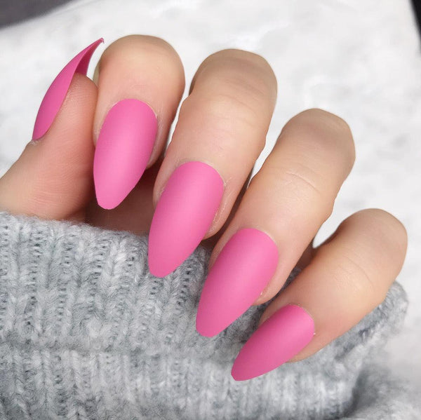 Barbie Pink Matte Almond - doobysnailsltd