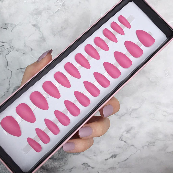 Barbie Pink Matte Almond - doobysnailsltd