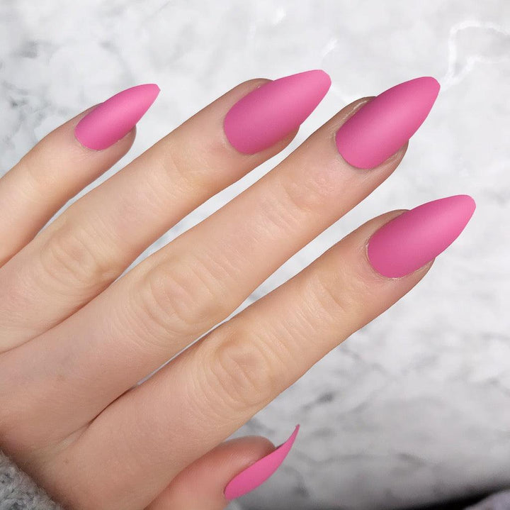 Barbie Pink Matte Almond - doobysnailsltd