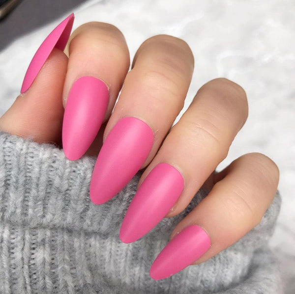 Barbie Pink Matte Long Almond - doobysnailsltd