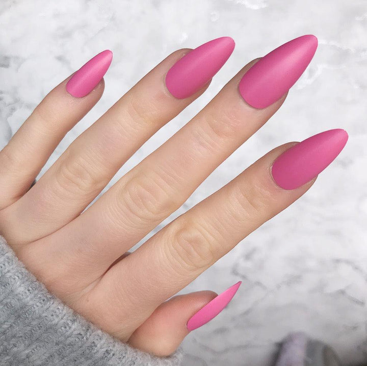 Barbie Pink Matte Long Almond - doobysnailsltd