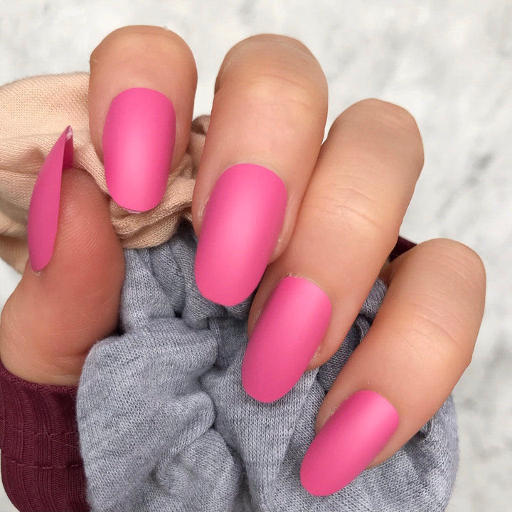 Barbie Pink Matte Oval - doobysnailsltd