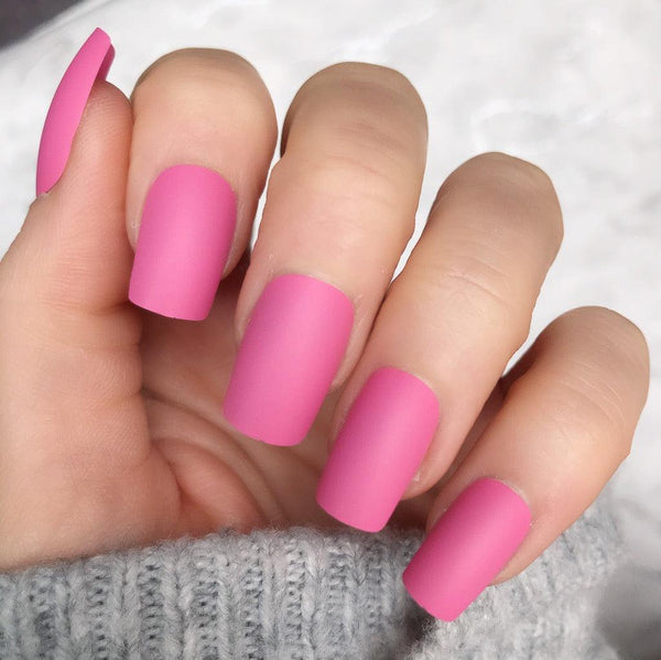 Barbie Pink Matte Short Square - doobysnailsltd