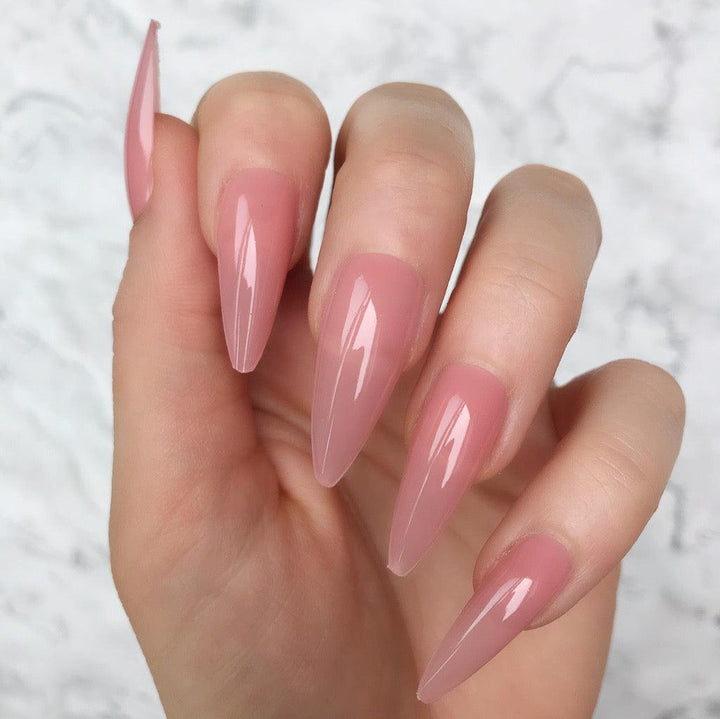 Barely Pink Gloss Midi Stiletto - doobysnailsltd