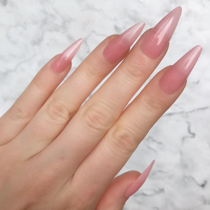 Barely Pink Gloss Midi Stiletto - doobysnailsltd