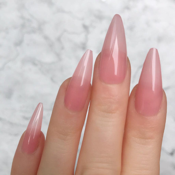 Barely Pink Gloss Midi Stiletto - doobysnailsltd