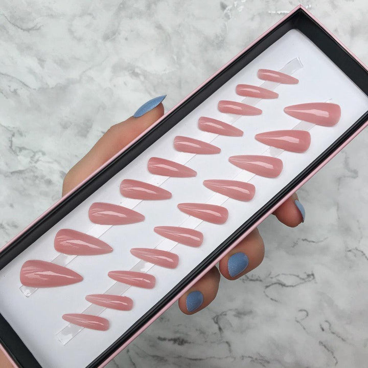 Barely Pink Gloss Midi Stiletto - doobysnailsltd