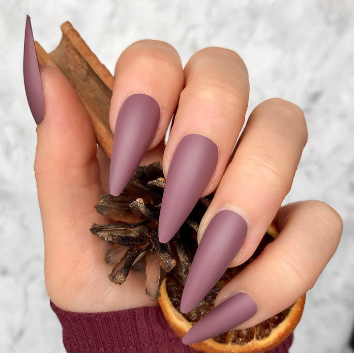 Berry Matte Midi Stiletto - doobysnailsltd