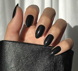 Black Gloss Short Almond - doobysnailsltd