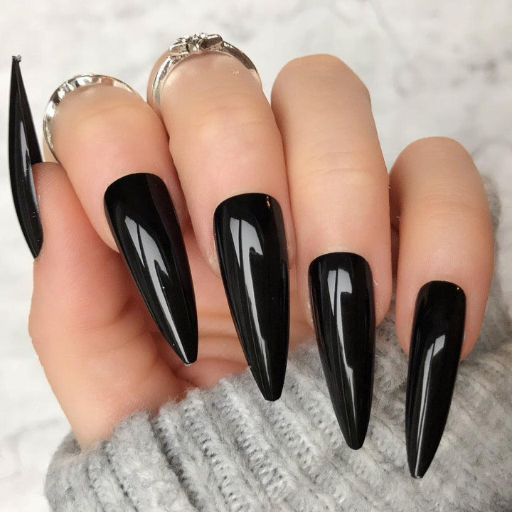 Black Gloss Super Stiletto - doobysnailsltd