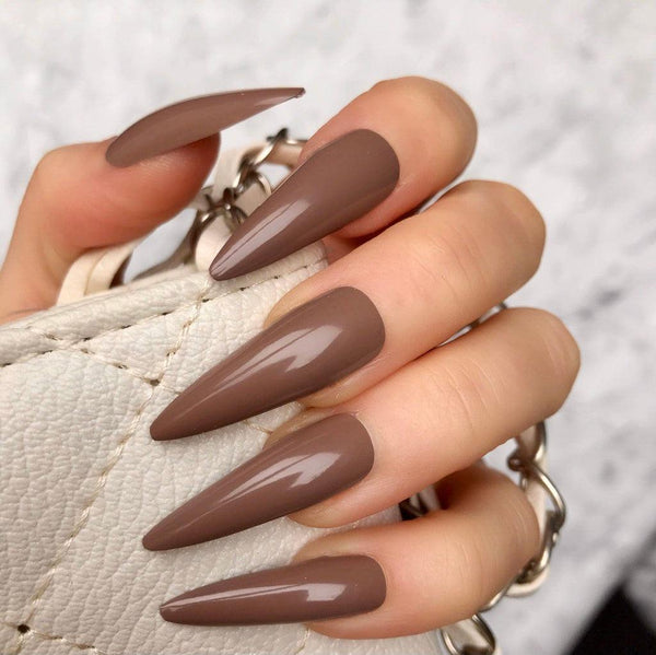 Brown Gloss Super Stiletto - doobysnailsltd