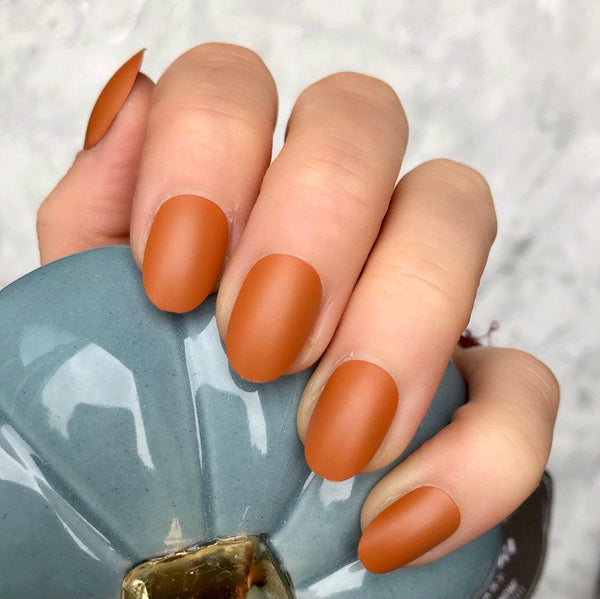 Butterscotch Matte Short Oval - doobysnailsltd