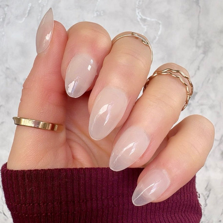 Champagne Sheer Short Almond - doobysnailsltd