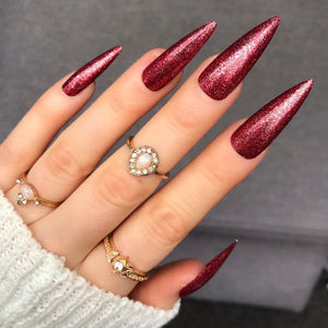 Cherry Foil Super Stiletto - doobysnailsltd