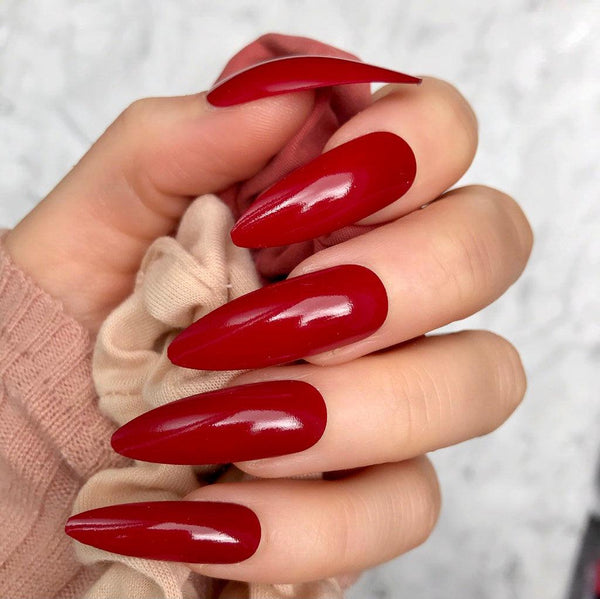 Cherry Gloss Long Stiletto - doobysnailsltd