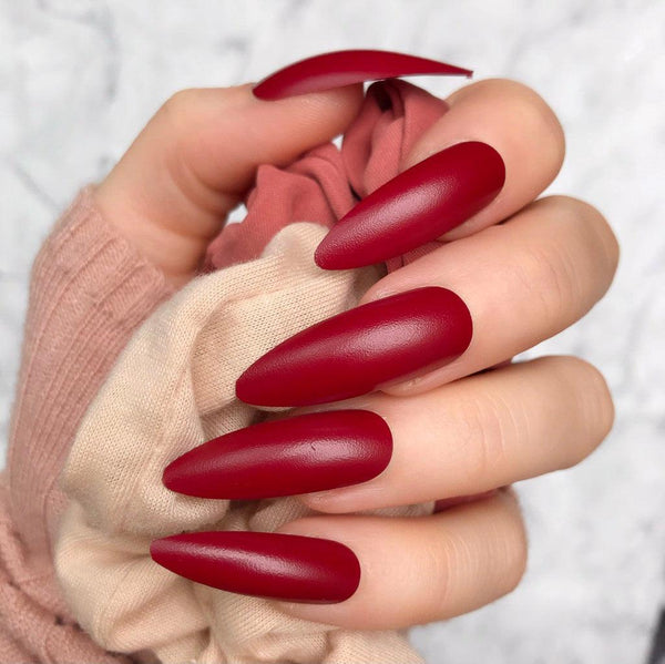 Cherry Gloss Long Stiletto - doobysnailsltd