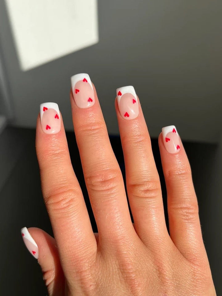 Classic French Hearts Short Square - doobysnailsltd