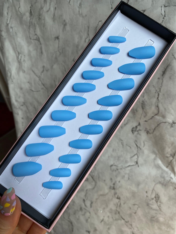 Clearance! BABY BLUE Long Coffin - doobysnailsltd