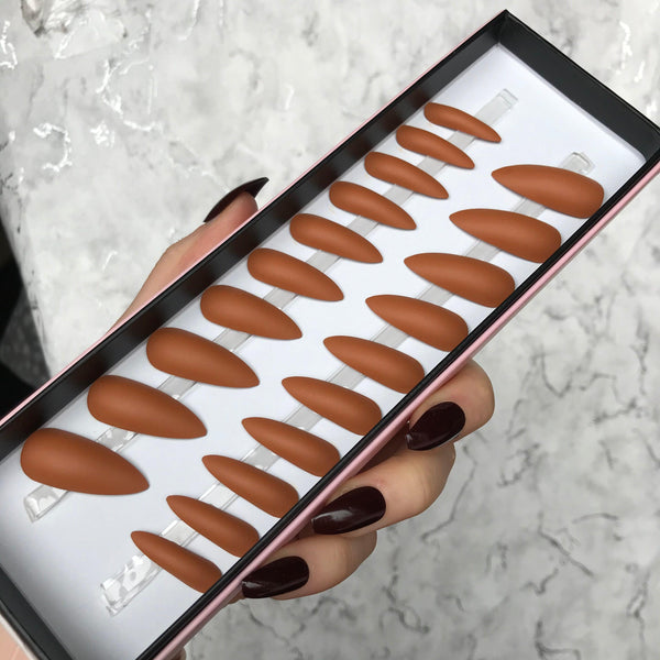 Clearance! Butterscotch Matte Long Stiletto - doobysnailsltd