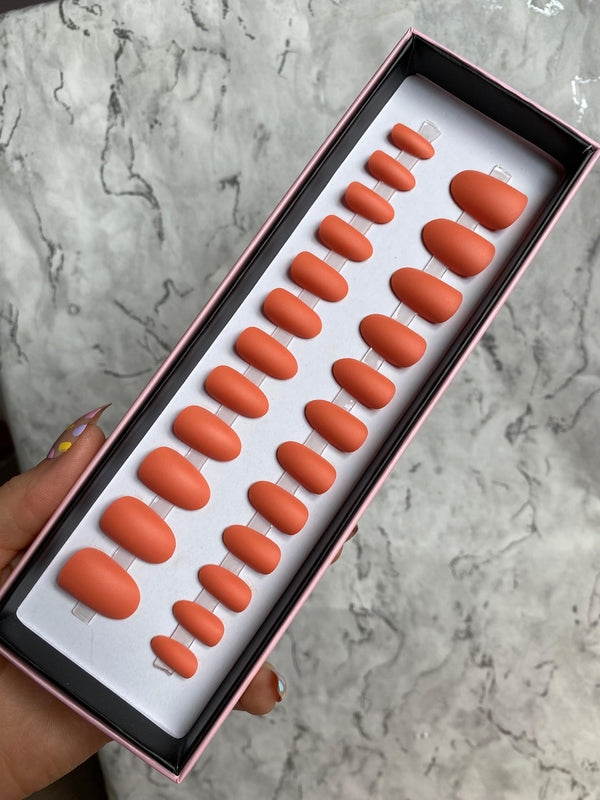 Clearance! Orange matte Oval - doobysnailsltd