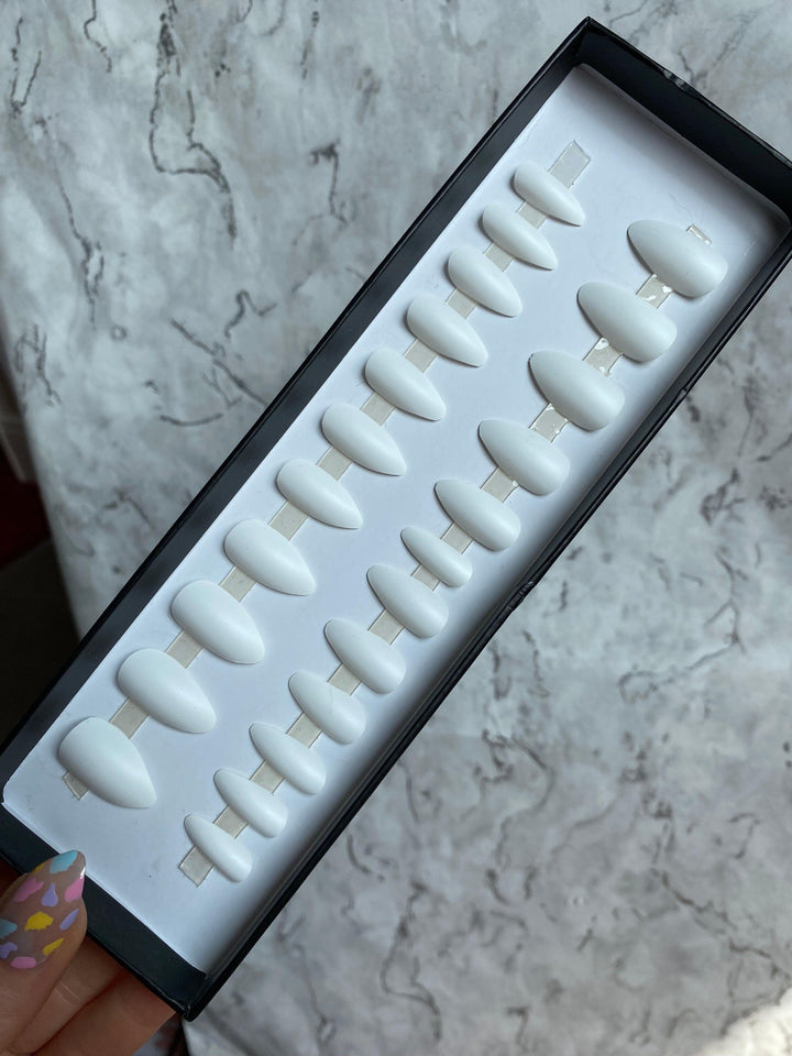 Clearance! WHITE MATTE Almond - doobysnailsltd