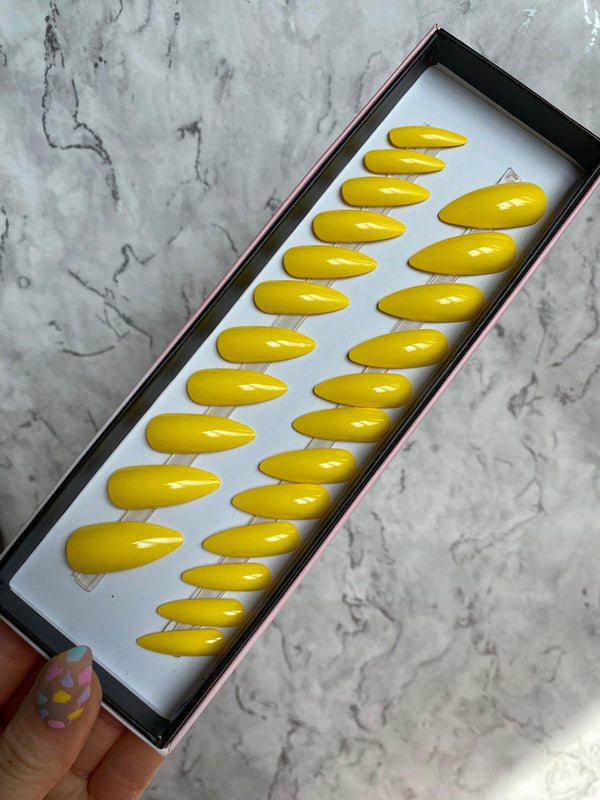 Clearance! YELLOW GLOSS SUPER STILETTO - doobysnailsltd