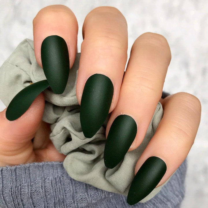 Deep Green Matte Almond - doobysnailsltd