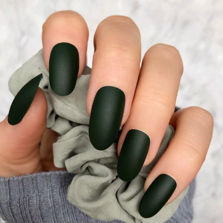 Deep Green Matte Oval - doobysnailsltd