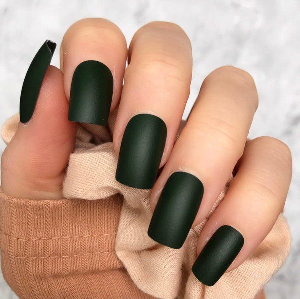 Deep Green Matte Short Square - doobysnailsltd