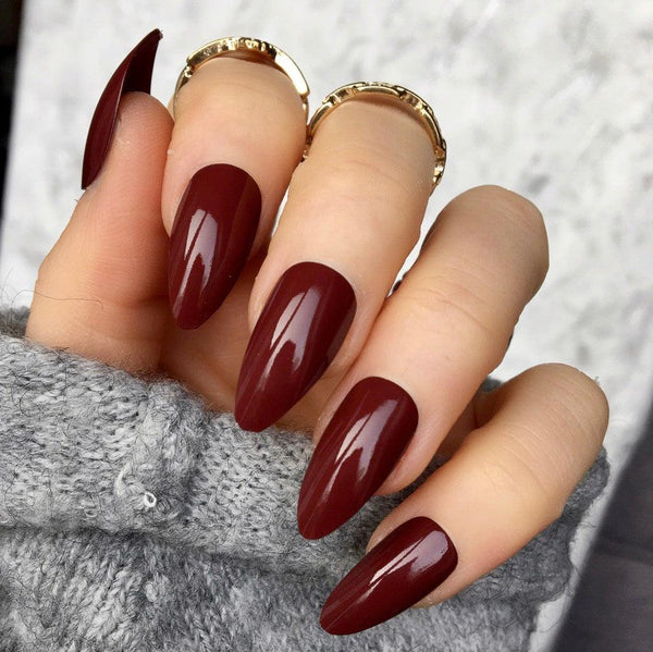 Deep Red Gloss Almond - doobysnailsltd