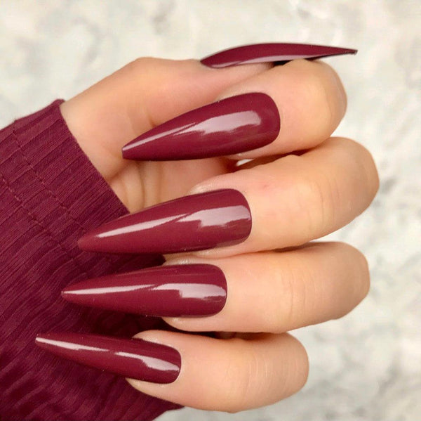 Deep Red Gloss Super Stiletto - doobysnailsltd