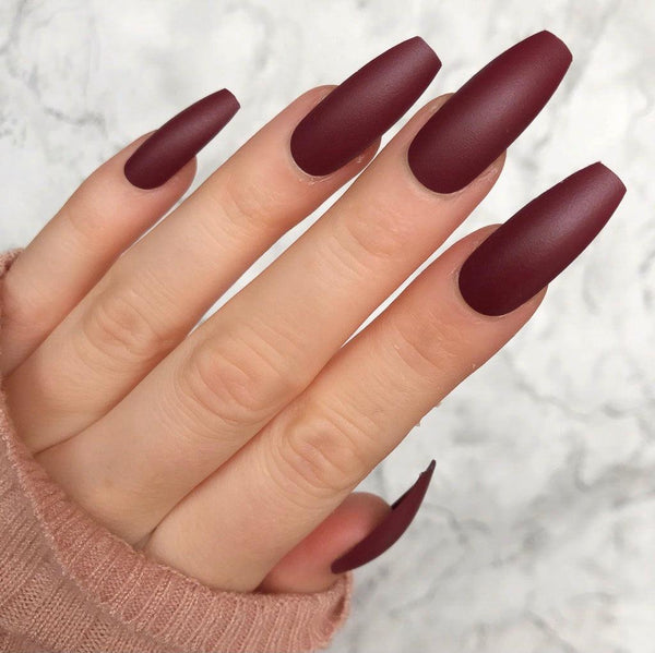 Deep Red Matte Ballerina - doobysnailsltd