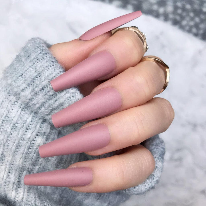 Deep Rose Matte Extra Coffin - doobysnailsltd