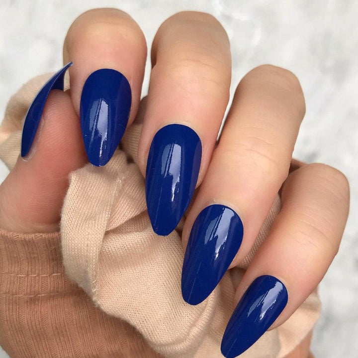 Electric Blue Gloss Almond - doobysnailsltd