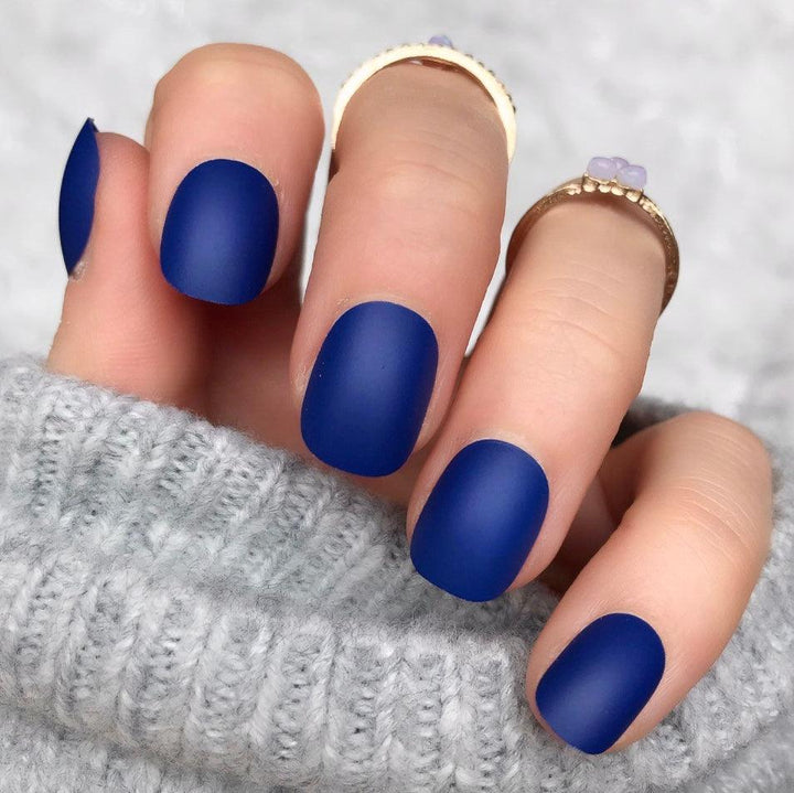 Electric Blue Matte Short Round - doobysnailsltd