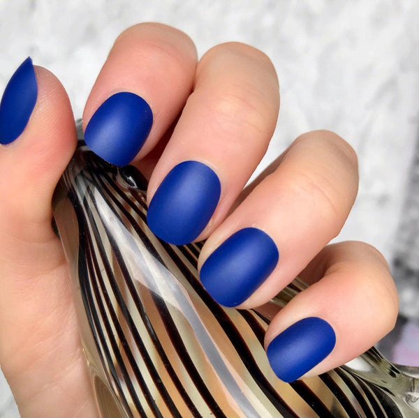 Electric Blue Matte Short Round - doobysnailsltd