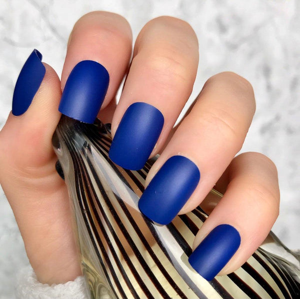 Electric Blue Matte Short Square - doobysnailsltd