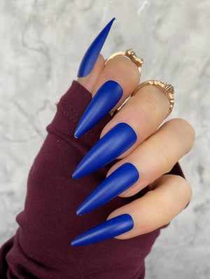 Electric Blue Matte Super Stiletto - doobysnailsltd