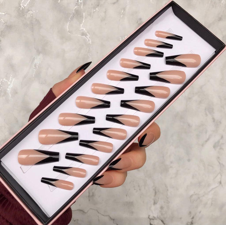 French Black Pointed Extra Coffin - doobysnailsltd