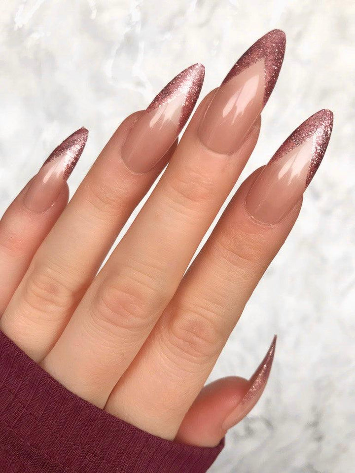 French Rose Gold Long Stiletto - doobysnailsltd