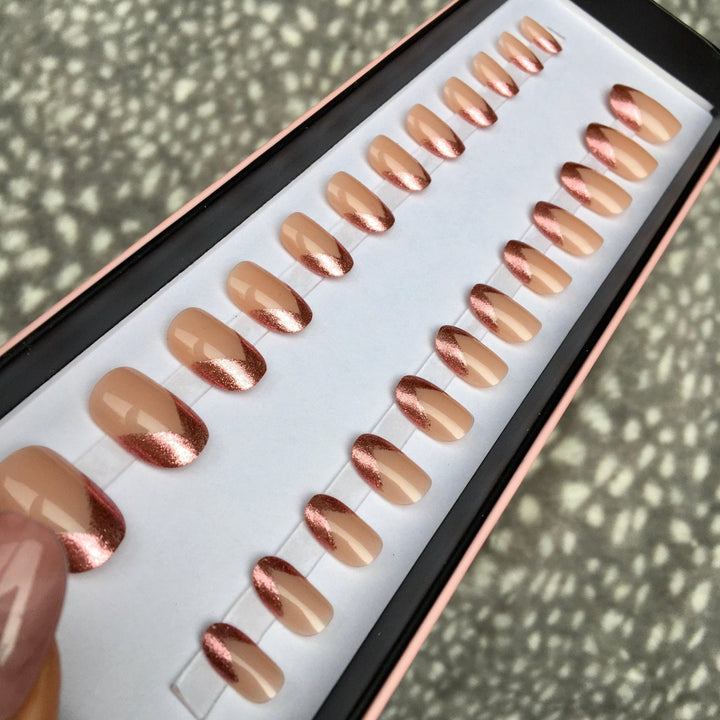 French Rose Gold Short Oval - doobysnailsltd