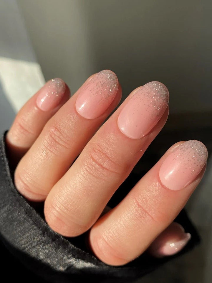 Glitter tip Short Oval - doobysnailsltd