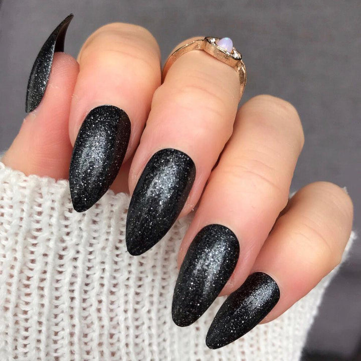 Glitterbomb Black Almond - doobysnailsltd