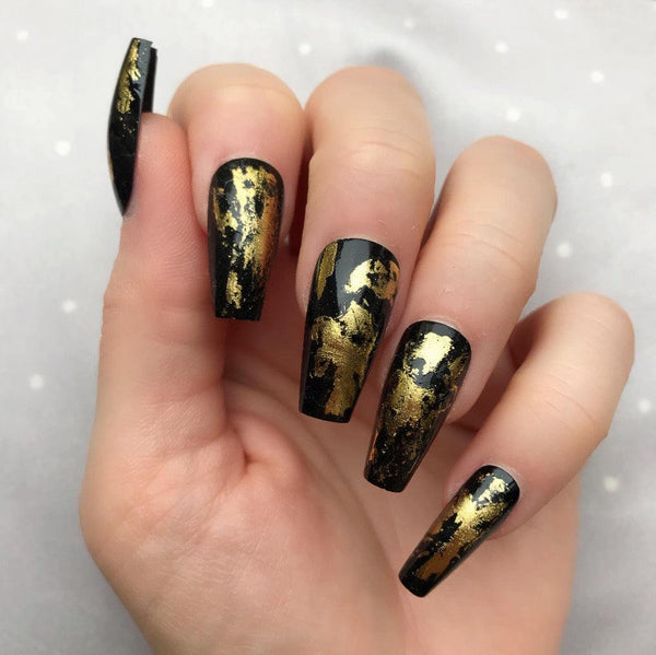 Gold Leaf Midi Coffin - doobysnailsltd