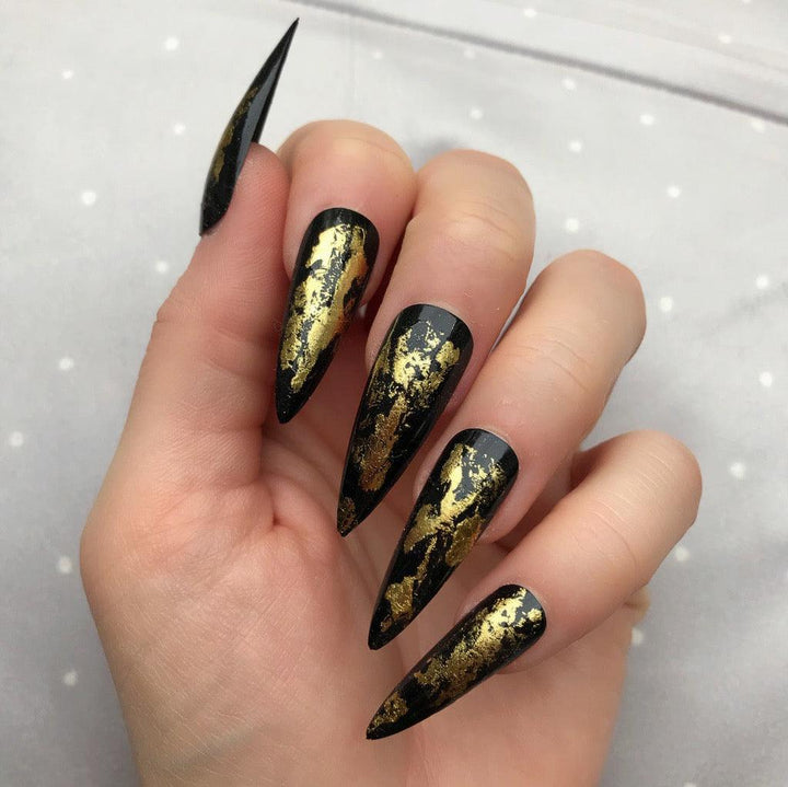 Gold Leaf Super Stiletto - doobysnailsltd