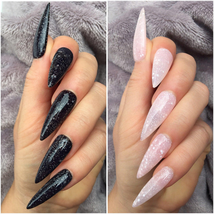 Heat Change Black Glitter Super Stiletto - doobysnailsltd