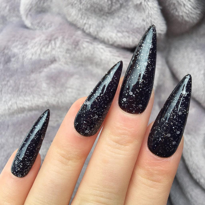 Heat Change Black Glitter Super Stiletto - doobysnailsltd