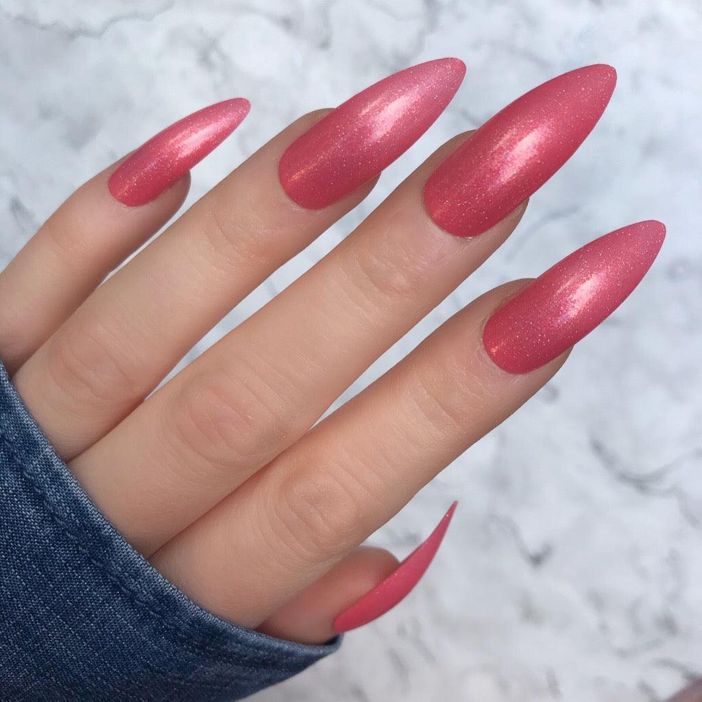 Holographic Coral Long Stiletto - doobysnailsltd