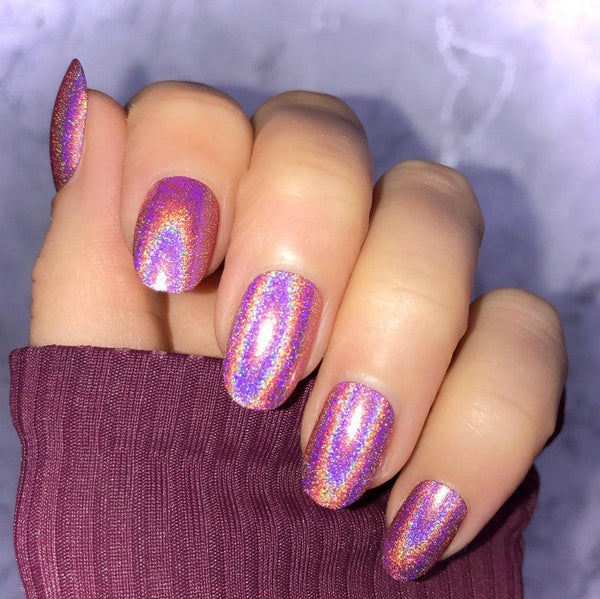 Holographic Pink Short Oval - doobysnailsltd