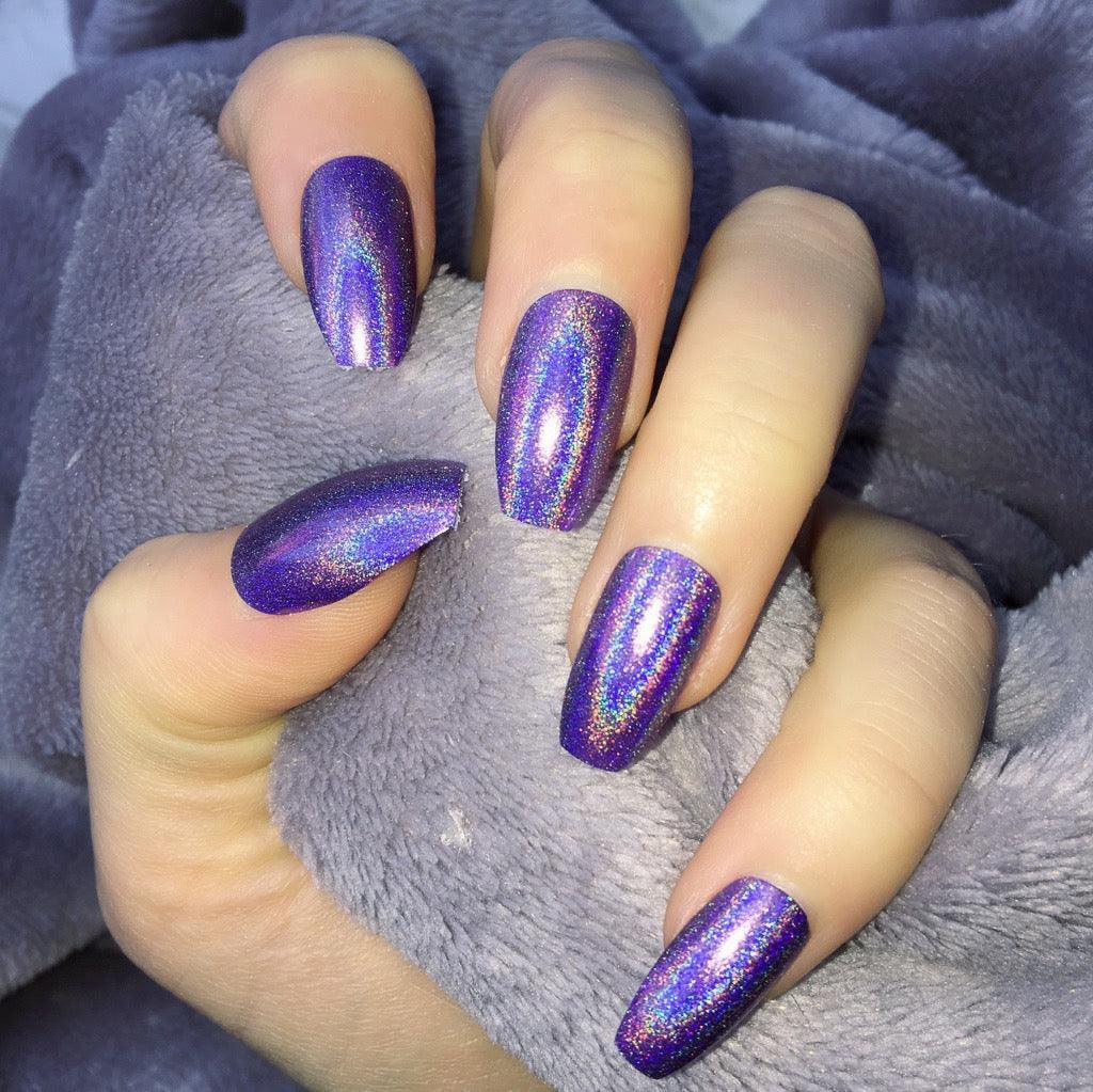 Holographic Purple Coffin - doobysnailsltd